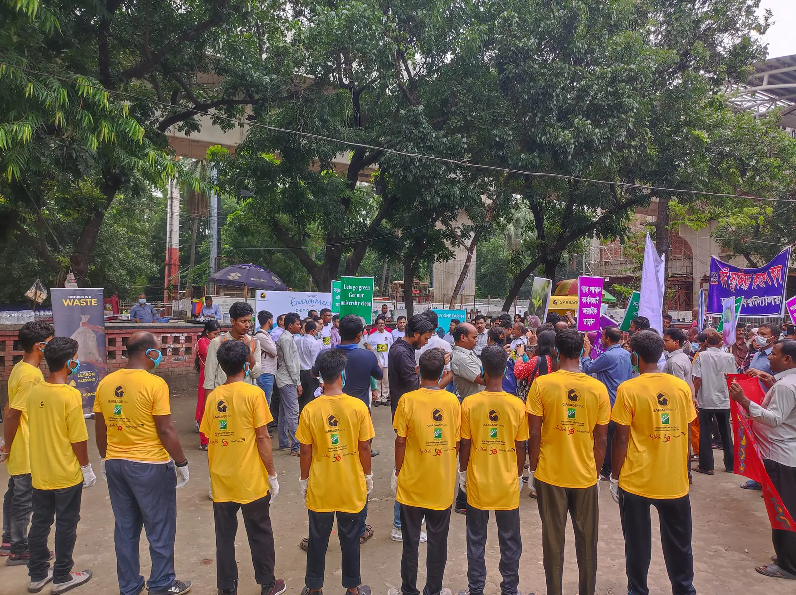 Garbageman community engagement team gathered for a public waste-awareness program